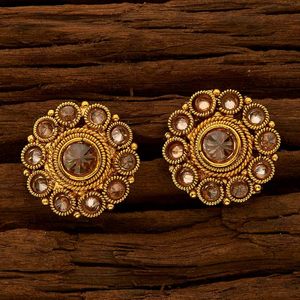Large Exporter in India for Fashion Jewellery Antique Gold Plated <b>Tops</b> Wholesale Stud <b>Earrings</b> Lct 15687 - Product Image 1