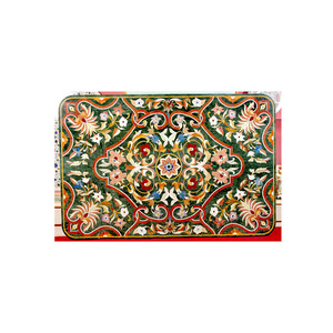 Mesa de comedor de mármol verde, diseño Rectangular antiguo - Product Image 1