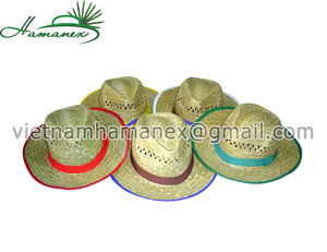 Handmade Natural Seagrass Panama Style Cowboy <b>Hats</b> with Color Rope Accessory Beautiful <b>Straw</b> <b>Hats</b> - Product Image 4