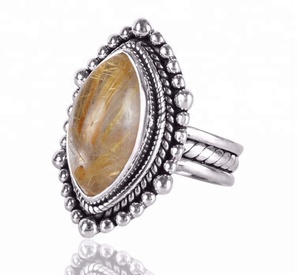 925บริสุทธิ์เครื่องประดับเงินสเตอร์ลิงทำด้วยมือแหวนพลอยอัญมณีสีทองชั่วนิรันดร์การตั้งค่าฝาสำหรับงานแต่งงานที่ทันสมัย - Product Image 2