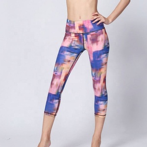 Pantalones de yoga sin mangas de poliéster/nylon de secado rápido personalizados, de cintura alta elástica, al por mayor, ropa deportiva de moda. - Product Image 2