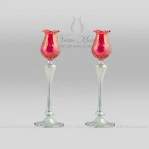 Tulip Handmade und Blown Glass Kerzenhalter