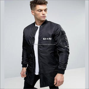 Veste d'université à fermeture éclair pour homme, Bomber, coupe-vent d'hiver, en Nylon et Satin, vente en gros - Product Image 6