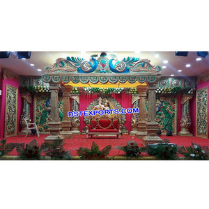 Mariage Srilankan Paon Mandap Grand Mandap Mariage Indien Paon Top Mariage Mandap Golden Setup Décor Fabricant USA - Product Image 1