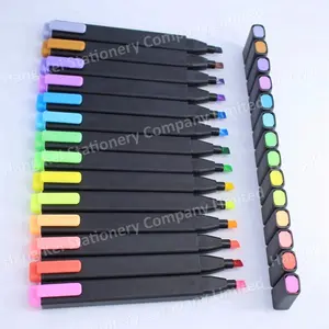 High quality plastic fluorescent ink paint pen with clip