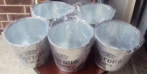 Venta al por mayor de lujo redondo cerveza cubo Bar cerveza vino Metal Navidad al aire libre nuevo hierro galvanizado cubo de hielo - Product Image 5