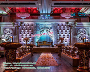 Decoración de Escenario de Fibra Moderna para Bodas Grand Rajwada con Color Personalizado y Diseño Ligero para Bodas y Eventos - Product Image 2