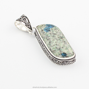 K2 hecho a mano Vintage Boho sólido plata esterlina fina colgante mujer jaspe piedra colgante hecho a mano con amor - Product Image 5