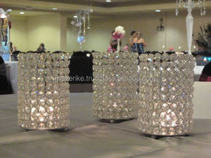 Portavelas votivo de Metal de cristal dorado artesanías Hogar y boda iluminación de mesa decoración vela votiva - Product Image 5