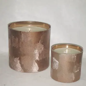 2018 di vendita caldo micro martellato in oro rosa metallo paraffina, cera di candela vaso