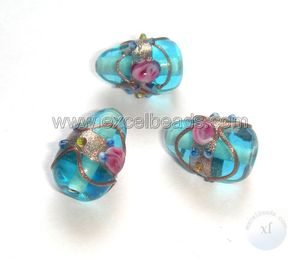 Perles personnalisées en vrac noir bleu rouge d'Excel pour la fabrication de bijoux de gâteau de mariage gouttes de perles de verre de style indien - Product Image 2