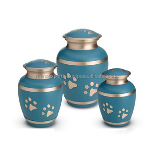 ชุด2025สำหรับผู้ใหญ่สามคนทำจากอลูมิเนียมสำหรับเผาศพดีไซน์ที่น่าทึ่งสีฟ้าคุณภาพสูงของที่ระลึกโลหะสำหรับงานศพรัก - Product Image 1