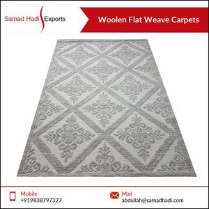 Vente chaude usine approvisionnement anti-dérapant laine brodé tapis indien tissage plat abstrait animaux de compagnie lavable prix en gros prier - Product Image 2