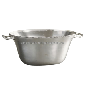 Meilleure vente Cuve à vin en métal massif Cuve à glace ovale vintage en relief avec poignées - Product Image 2