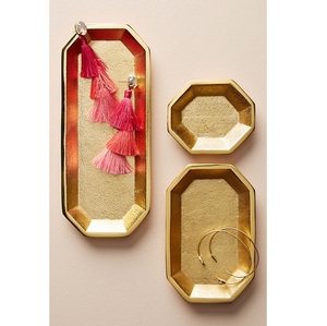 ตกแต่งการออกแบบใหม่ชุบทองสี่เหลี่ยมผืนผ้าถาด - Product Image 1