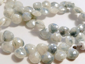 Silverite Faceted White Heart Briolette Gemstone <b>Bead</b> <b>Stone</b> <b>Beads</b> Premium Product Category - Product Image 2