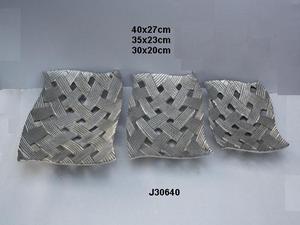 Jarrón de aluminio fundido de alta calidad, estilo tejido de bambú en acabado de níquel y tres tamaños, jarrón de Metal para decoración del hogar - Product Image 5