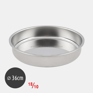 Plateau de cuisson rond en acier inoxydable 18/10, plateau écologique en acier inoxydable, 36cm de diamètre, adapté au four - Product Image 1