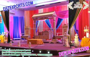 Columpio musulmán Pakeeza para escenario de boda Configuración de ceremonia árabe Mehandi con madera de teca para escenario Sangeet - Product Image 2