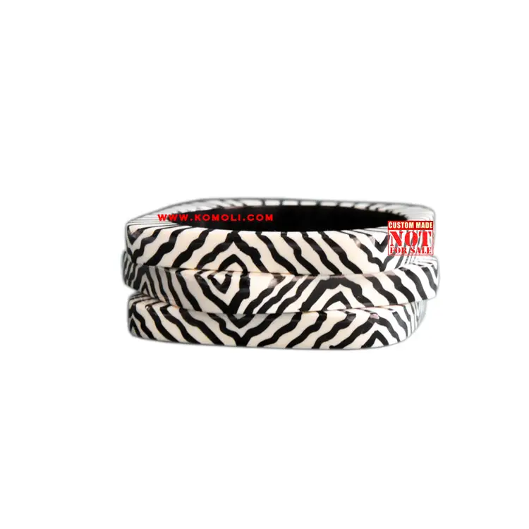 Zebra print handmade resin bangles african jewelry bracelet custom jewellery