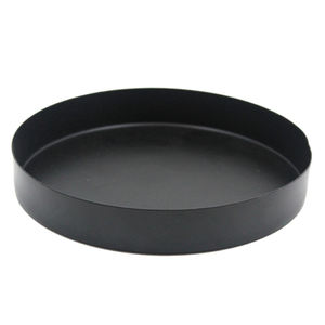 Handmade Round Elegant Iron <b>Plate</b> Matt <b>Black</b> Decorative for Charger <b>Plate</b> Eco-Friendly Tableware Decoration - Product Image 1