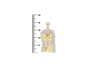 Pendentif visage de jésus, pendentif en plaqué deux tons - Product Image 1