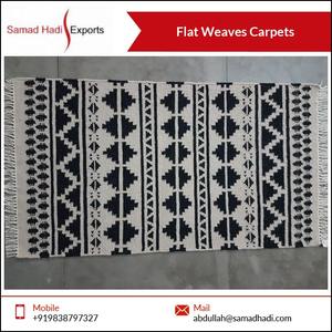 Tapis à tissage plat en laine de qualité supérieure Motif rayé brodé le plus récent en vente au prix de gros - Product Image 2