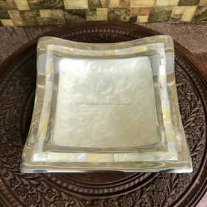 De aluminio de granates de incrustación de arte y artesanía bandeja esmaltada Set de 2 - Product Image 4
