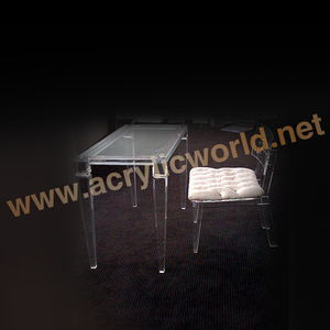 Mesa de té de plástico transparente, mesa acrílica moderna, silla de escritorio acrílica - Product Image 1