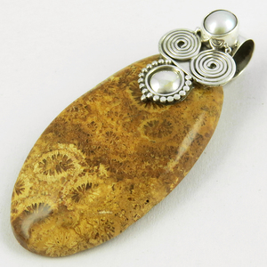 Colgante de plata de ley 925 con imagen de jaspe, joyería de plata fina - Product Image 4
