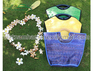 Borsa in paglia di fanerogame di colore personalizzato con un Design accattivante per uso estivo da spiaggia - Product Image 5