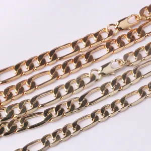 Großhandel Saling große 2x9mm 24 Karat Gold Online-Halskette Shop für Männer