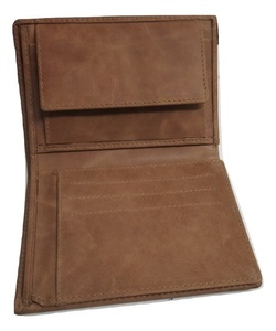 Cartera corta de cuero genuino con cierre abierto Característica RFID Patrón de caramelo Ranuras para tarjetas Forro de poliéster - Product Image 2