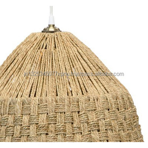 Lampe à suspension tissée artisanale en jute - Product Image 2