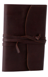 Diario de cuero genuino hecho a mano, diseño de Color marrón oscuro antiguo, doble correa alrededor del cuaderno de bocetos, cuaderno de página blanco en blanco de algodón - Product Image 3