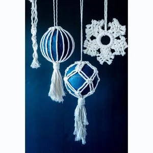 Macrame Katoen Ambachtelijke Handgemaakte Party Ornamenten Indoor Ornament Opknoping Outdoor Kerstversiering