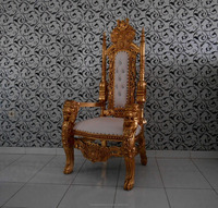 Meubles de reproduction antiques d'Indonésie - Chaise de trône de lion roi en acajou, meubles de mariage