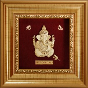 Arte in Foglia d'Oro 24k, Statua 3D del Dio Indiano Balaji per Souvenir - Product Image 2