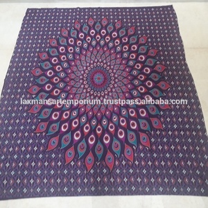Nueva decoración del hogar hoja Mandala impreso Color sólido algodón sábanas/tapices tapiz al por mayor de La India - Product Image 5