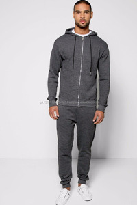 OEM Mens Cotton Zip Through Tracksuit in <b>Charcoal</b> Quick Dry Breathable Men Grey Hoodies and <b>Jogger</b> Pant - Product Image 6
