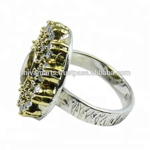 Clásico 925 plata esterlina citrino circón Multi piedra preciosa eternidad Vermeil anillo indio hecho a mano joyería de plata - Product Image 2