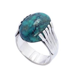 Vente en gros de bague en argent sterling 925 turquoise avec pierre précieuse éternité vermeil fabricant de bijoux en argent massif 925 faits à la main - Product Image 1