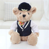 Oem Conception En Peluche pilote ours en peluche uniforme ours en peluche en peluche Avec Chapeau