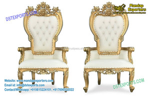 Sillas de trono de recepción de boda con estilo, sillas de boda indias Raj Mahal, sillas de madera Mandap a precio de fábrica, eventos de Malasia - Product Image 6