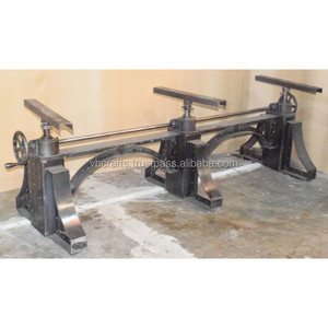 Base de table à manger extra longue réglable Mécanisme de manivelle rivetée en métal industriel Construction en fer de levage à la main pour le mariage - Product Image 4