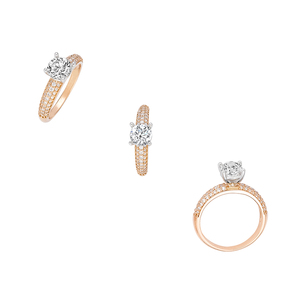 Bagues élégantes en or rose 18 carats avec diamants Choix des consommateurs soucieux de la mode pour les collections de bijoux en gros - Product Image 1