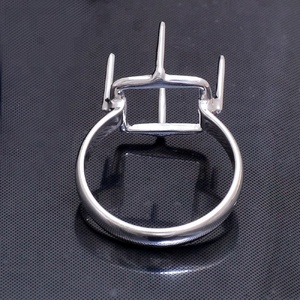 Forma cuadrada Lisa 925 Diseño de punta de plata esterlina Encontrar anillo Joyería Anillo de moda para mayorista unisex POR CASA DE PLATA - Product Image 3