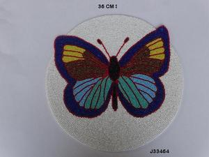 Placa de cargador de alfombrilla de mesa de 35cm con diseño de barco con cuentas de cristal redondo negro hecho a mano de alta calidad a precio al por mayor - Product Image 4