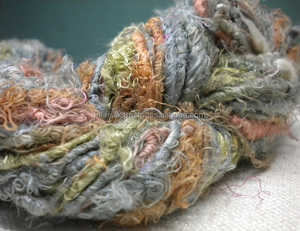 100% fil de soie Sari recyclé écologique motif teint durable macramé tricot touffetage Art tricot à la main broderie tissage - Product Image 5