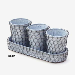 3 Pots à herbes, plateau avec support en fil de poulet, livraison gratuite - Product Image 2
